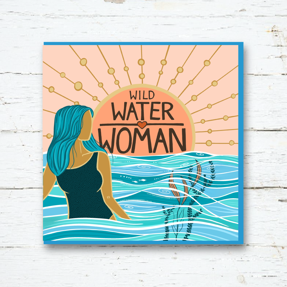 Wild Water Woman Greetings Card