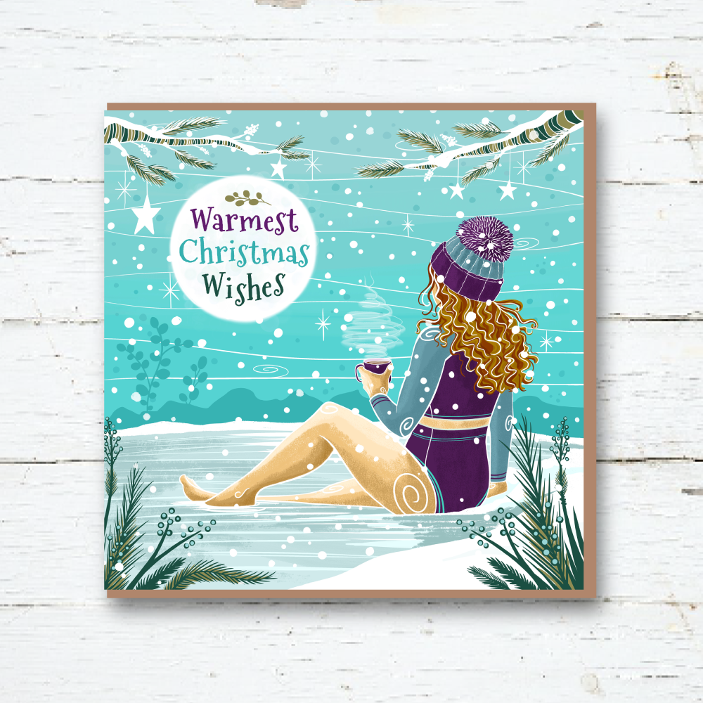 Cornwall Studios - Warm Wishes Wild Swim Christmas Card