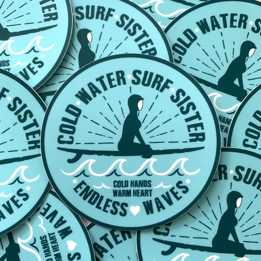 Cold Water Surf Sister Sticker