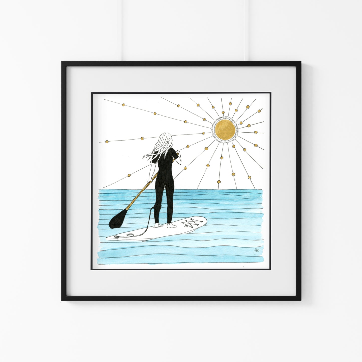 Paddle Out Giclee Art Print - Hand Finished