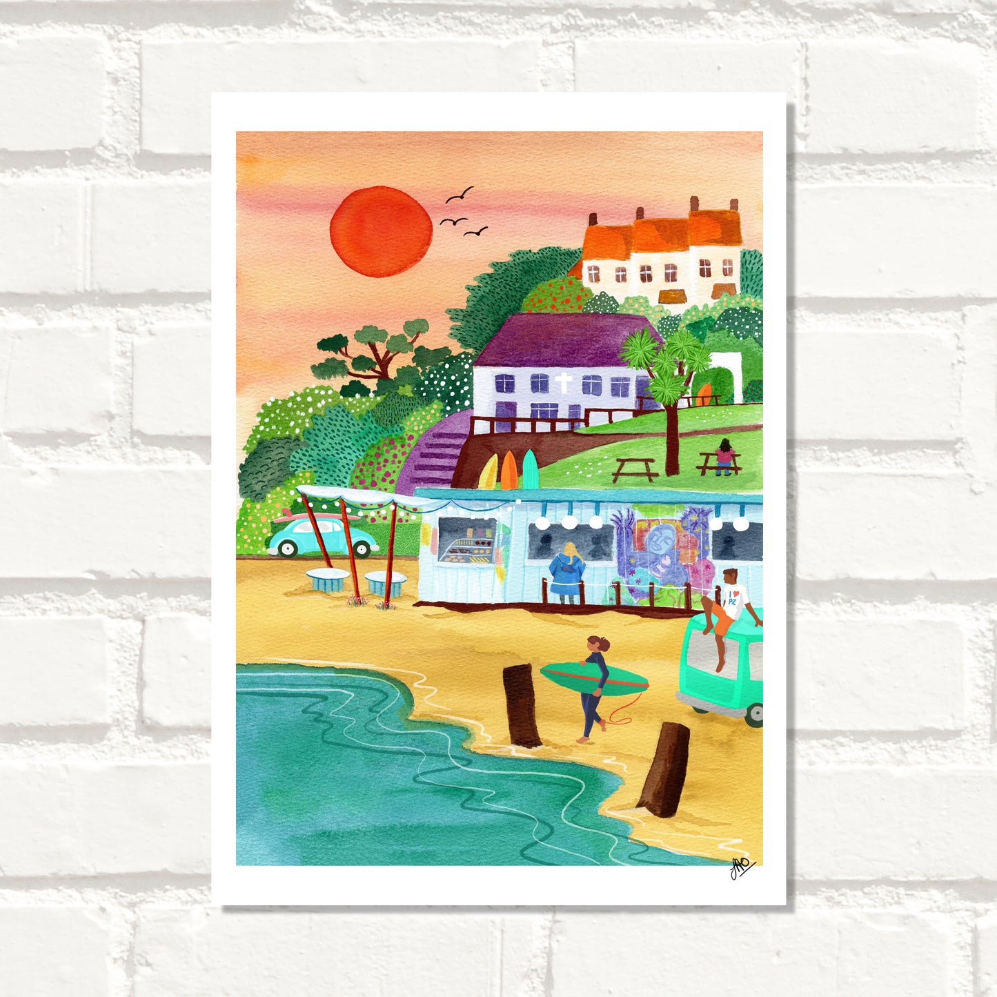 I Heart Polzeath - Cornwall Studios Art Print