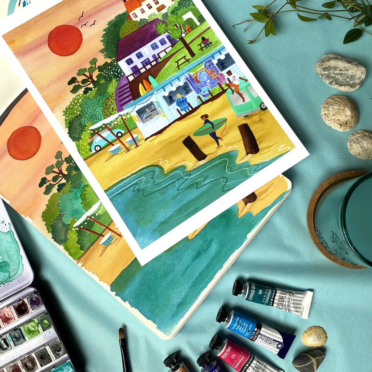 Cornwall Studios Art Print - I Love Polzeath