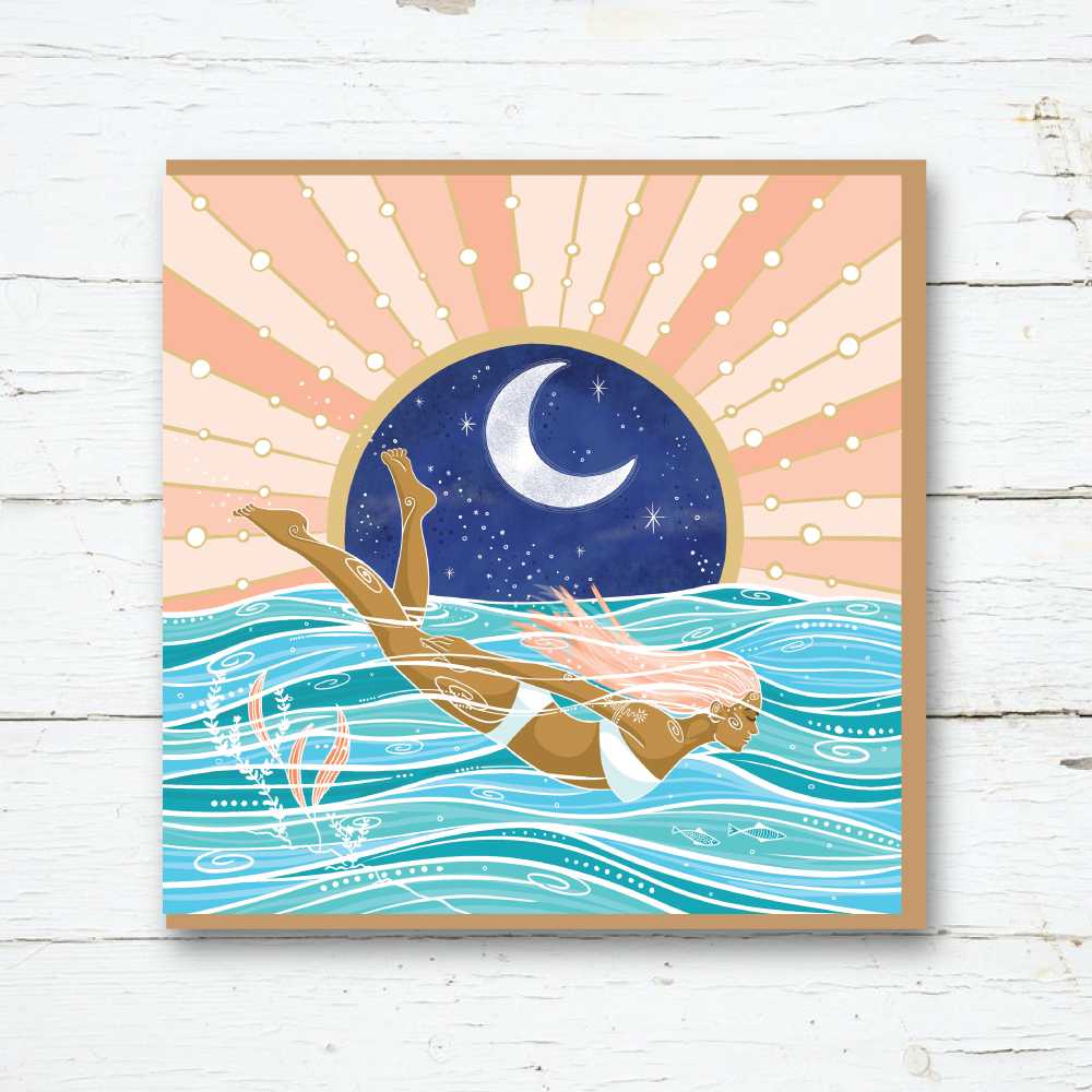 Cornwall Studios Greetings Card for Sea Swimmer