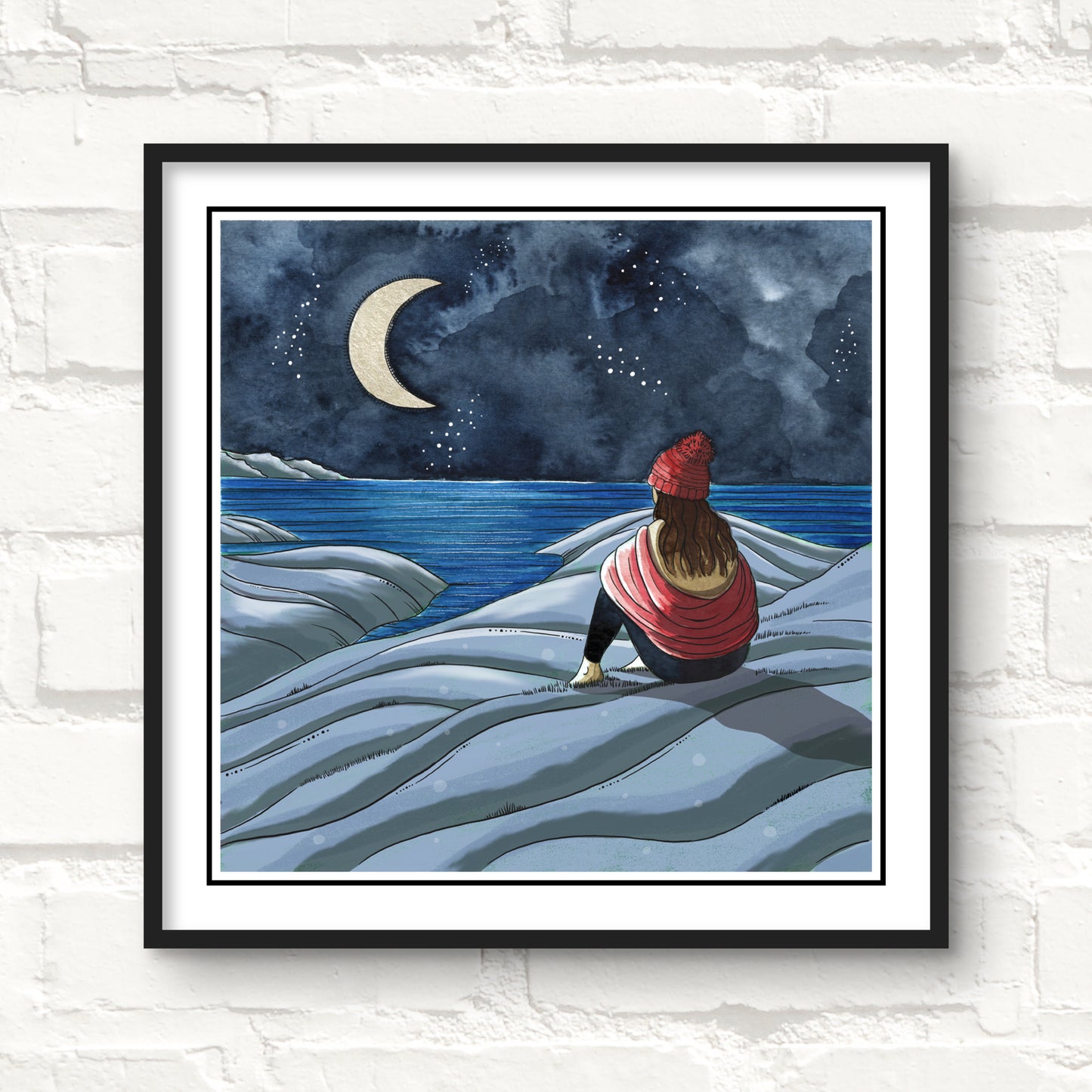 Moonlit Mountain Giclee Art Print