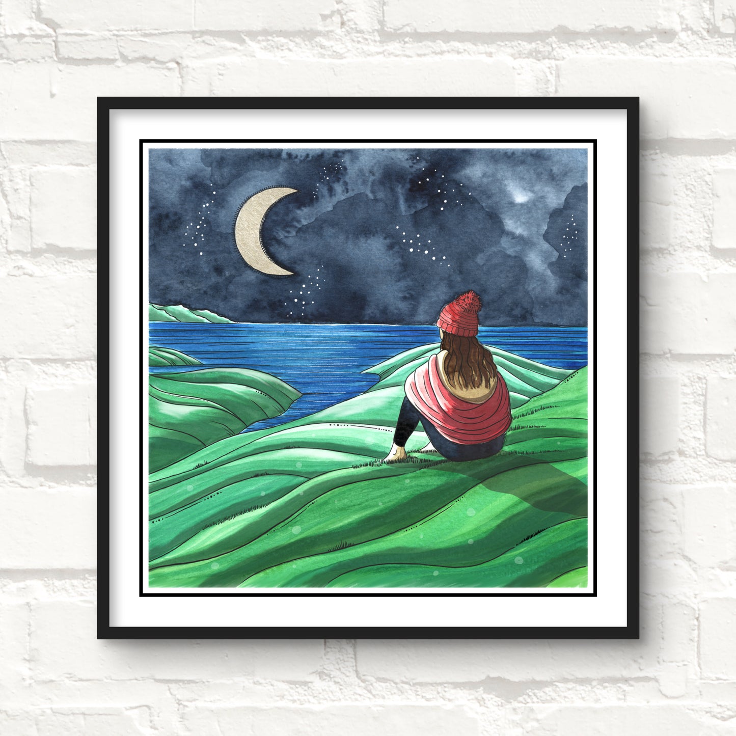 Moonlit Mountain Giclee Art Print