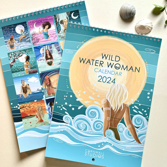 Wild Water Woman 2024 Calendar - Cornwall Studios - Wild Swimming Calendar