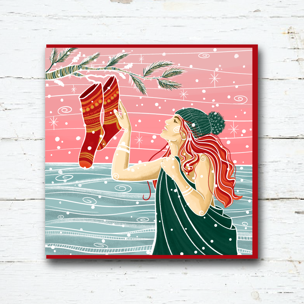Cosy Toes Christmas Card for Wild Swimmers