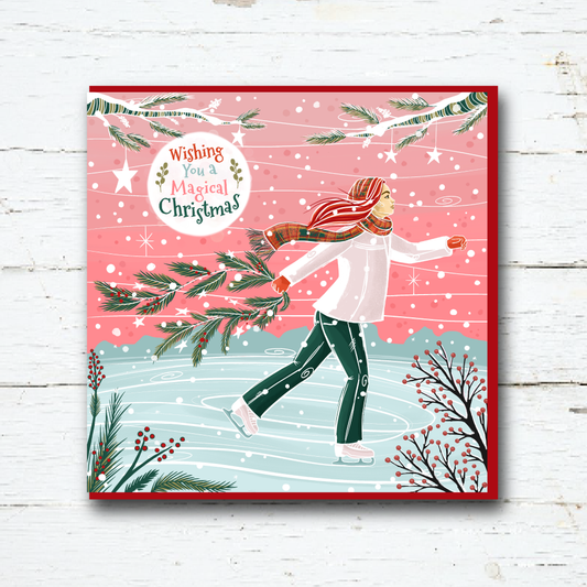 Magical Moments Ice Skating Christmas Card