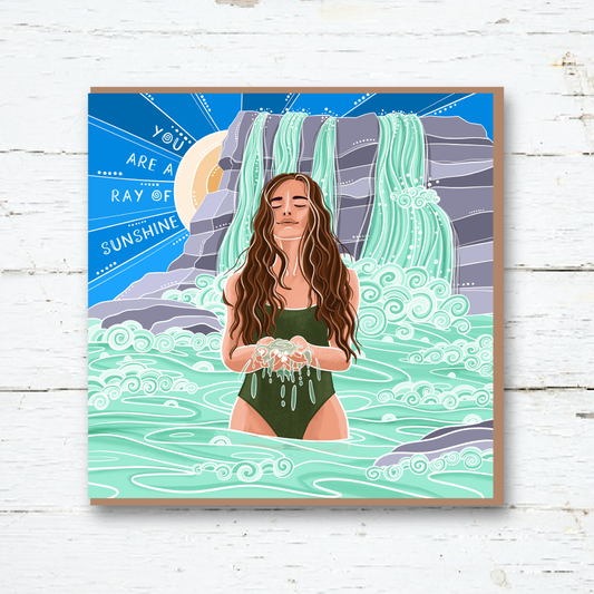 You Are A Ray Of Sunshine Greetings Card - Cornwall Studios, Outdoor swimmer