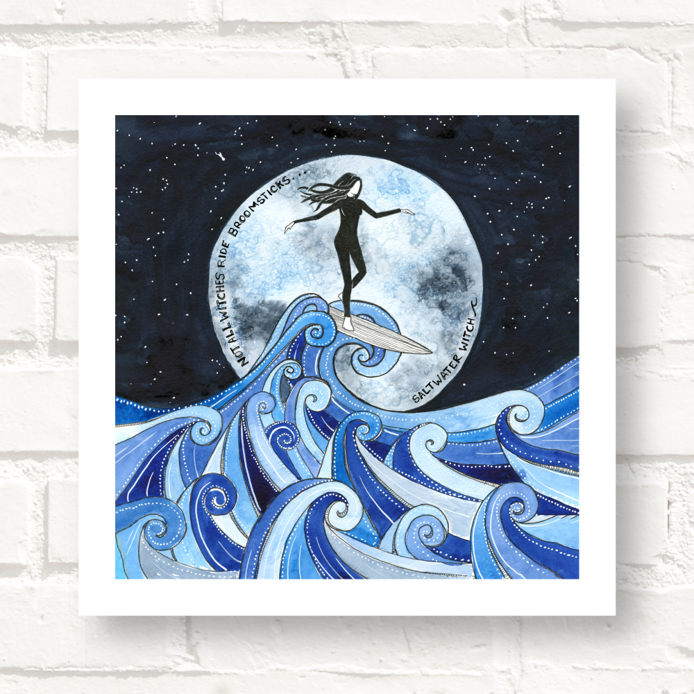Cornwall Studios Surf Art Print - Salt Water Witch