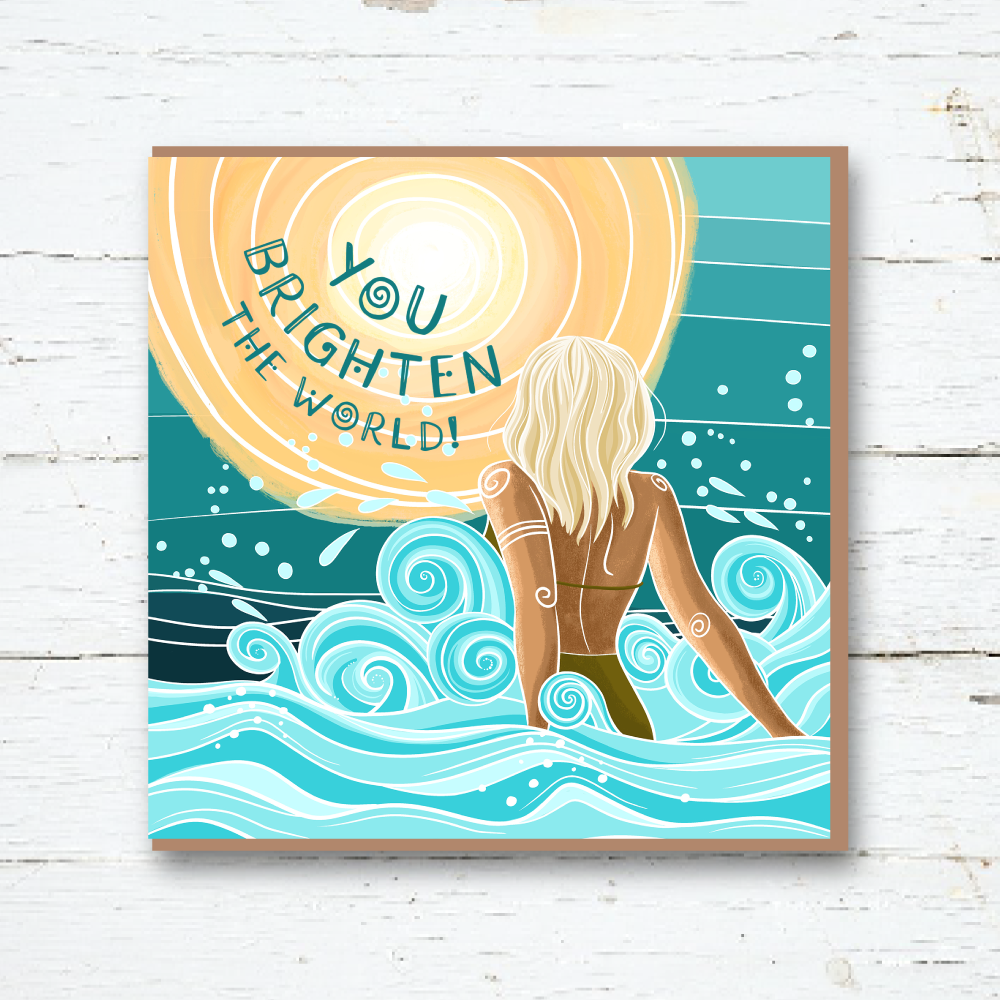 Solar Power Sea Swimming Greetings Card - Cornwall Studios