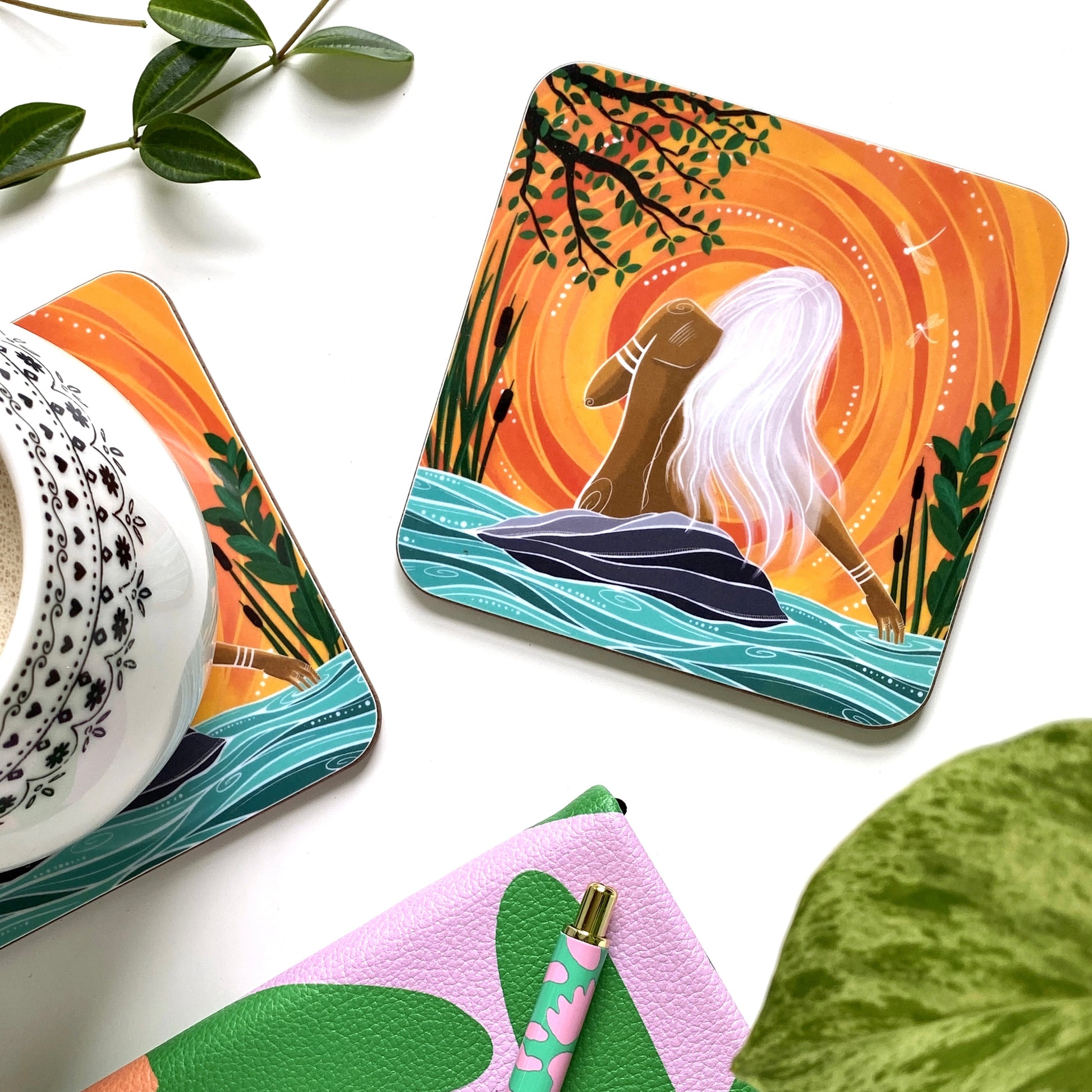 Cornwall Studios Solstice Sunrise Swim Coaster - Summer Solstice