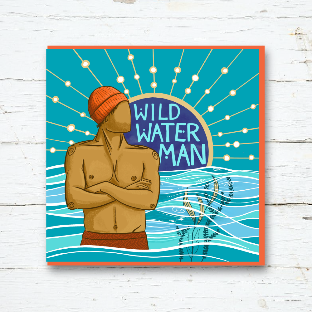 Wild Water Man Greetings Card