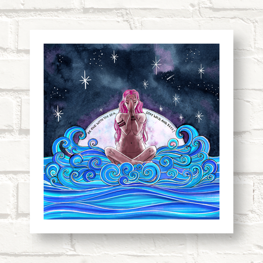 Cornwall Studios Wild Swimming Art Print - Wild and Free Just like the sea