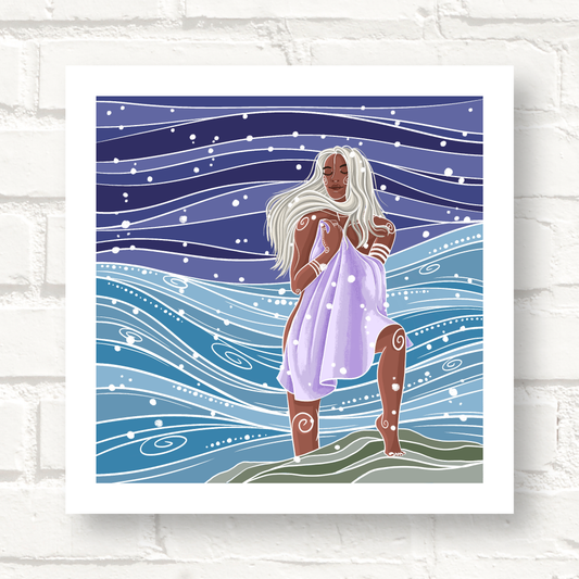 Cornwall Studios - Sea Swimming Art Print Winter Wonderland