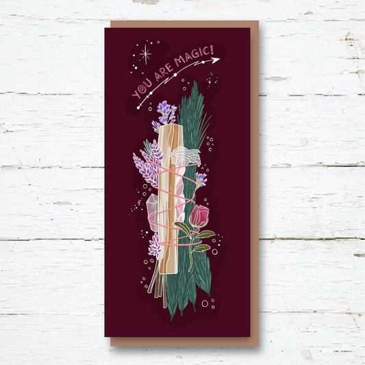 You Are Magic! Smudge Stick Art Greetings Card