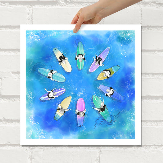 Cosmic Ocean Mandala Giclee Art Print - 40cm Square