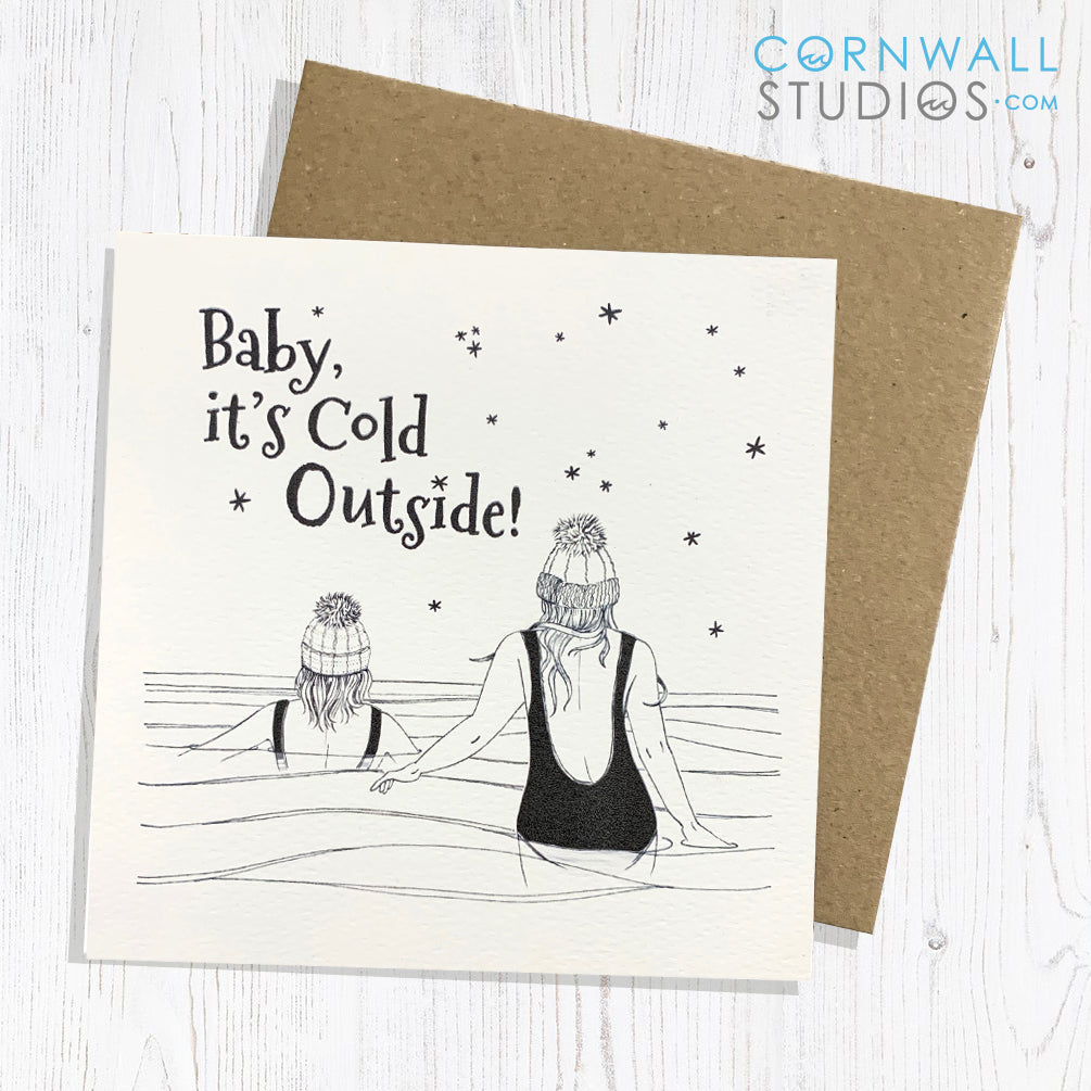 Cold Water Swimming Christmas Card Front