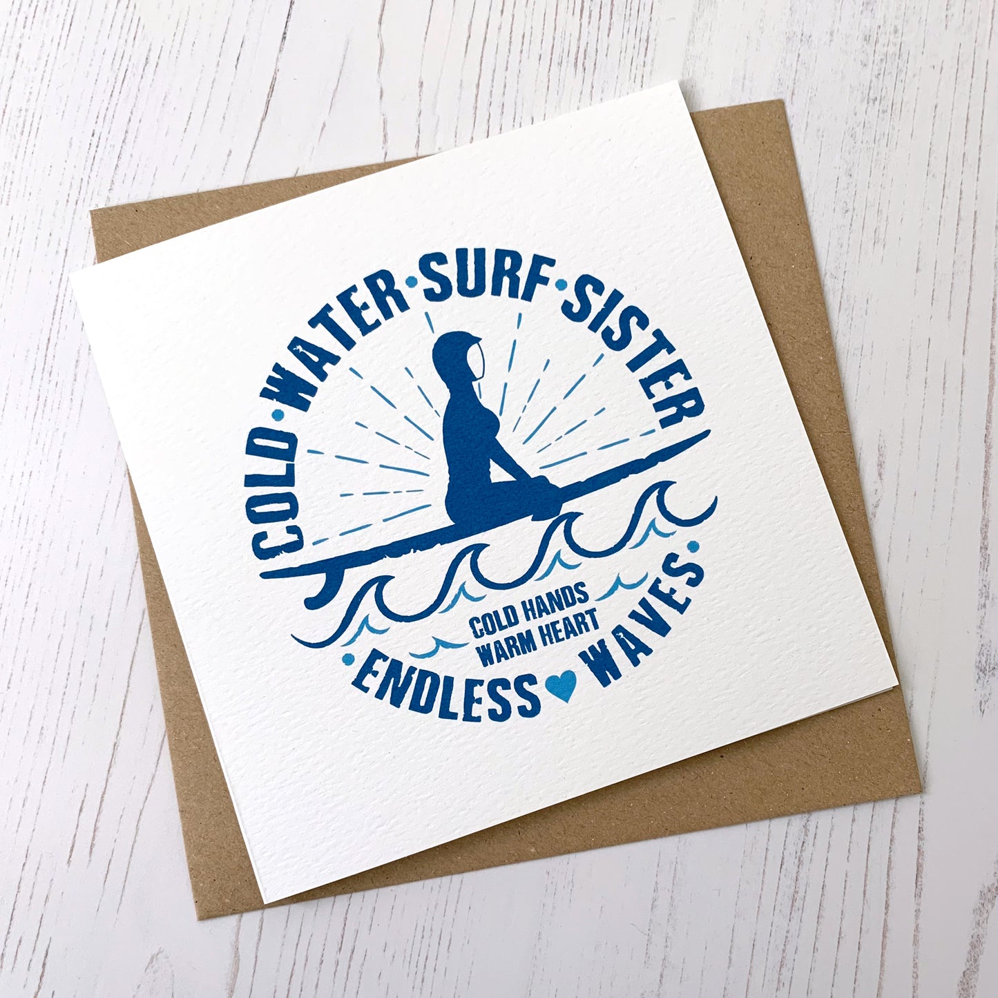 Cold Water Surf Sister Greetings Card