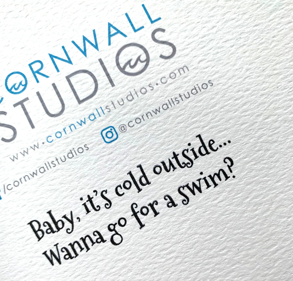 Cold Water Swimming Christmas Card Back