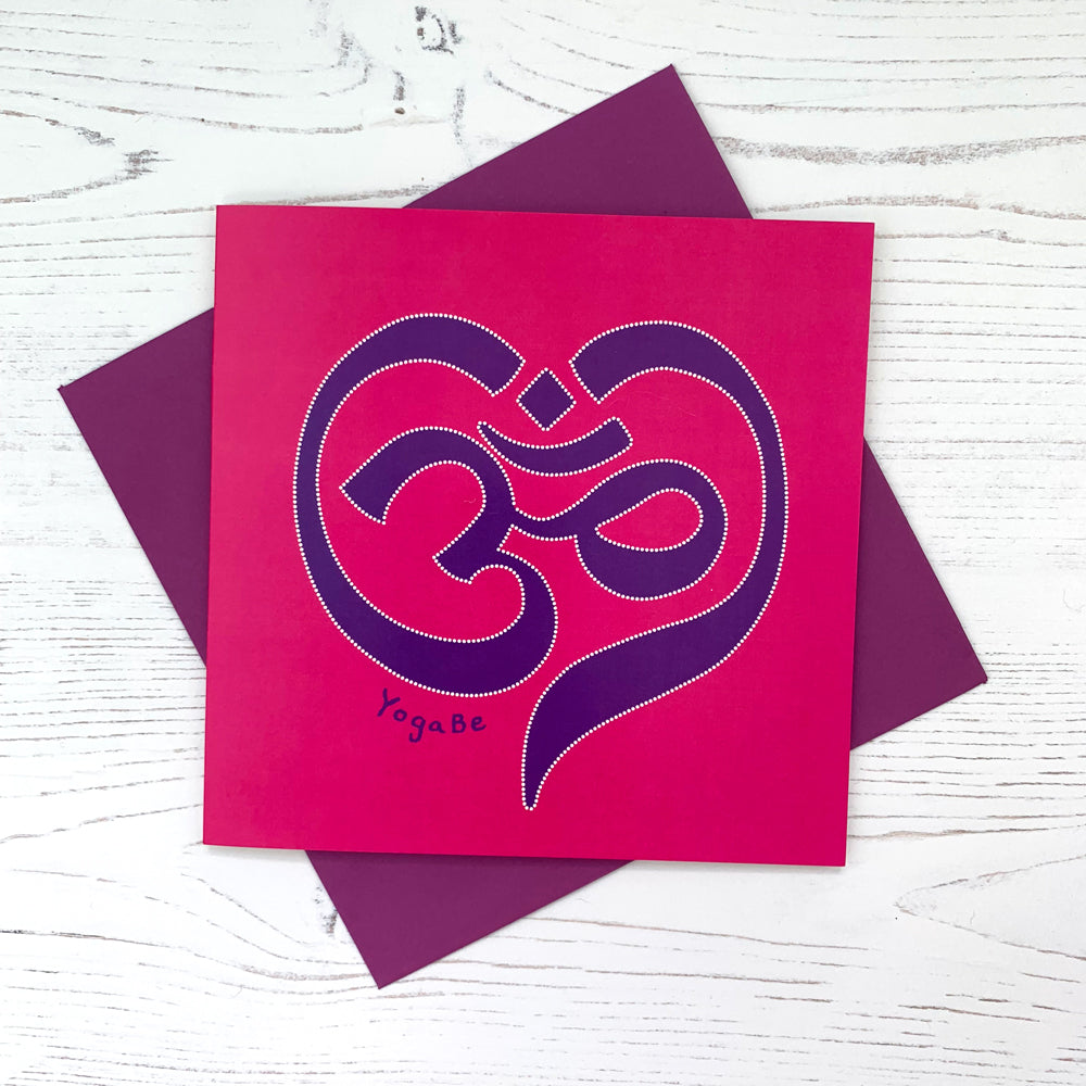 Love Om Yoga Greetings Card