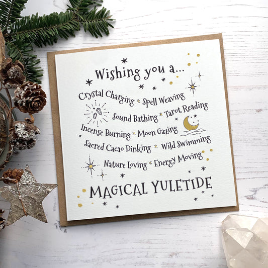 Yuletide Greetings Card - Yule - Magic - Witch