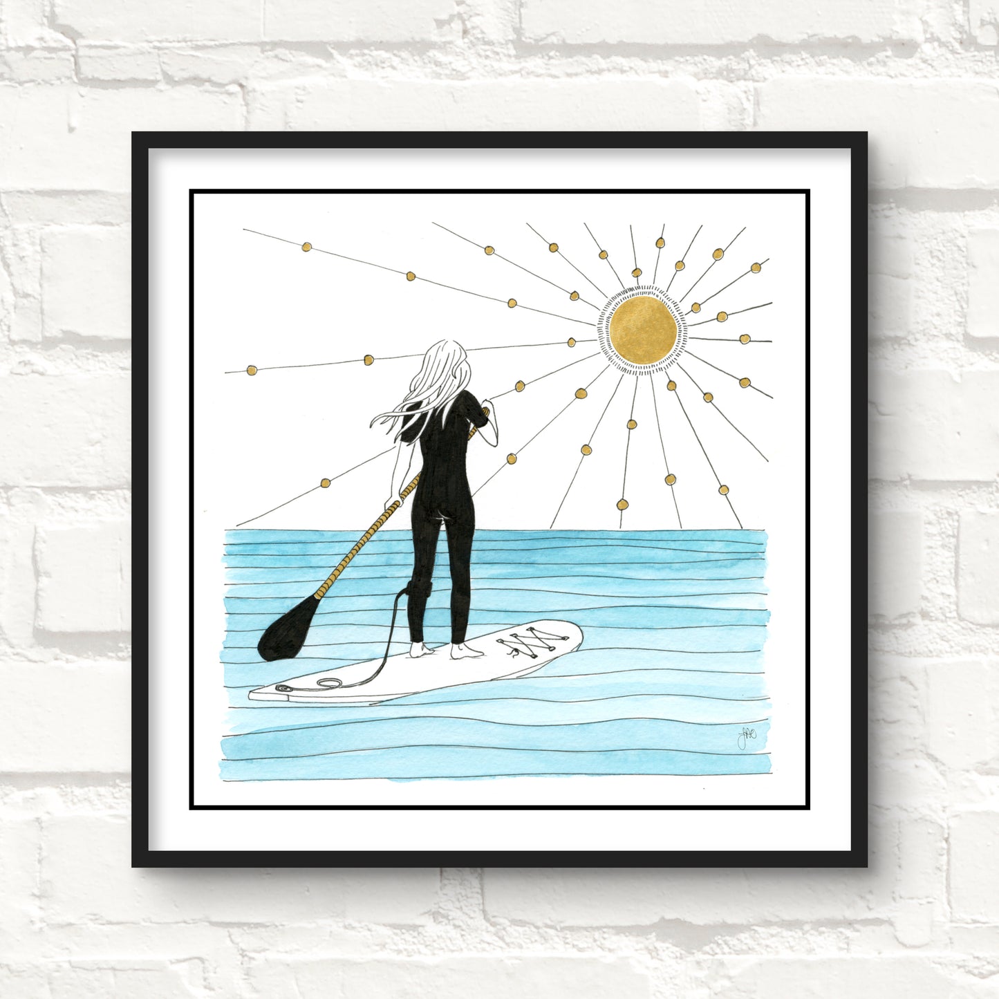Paddle Out Giclee Art Print - Hand Finished