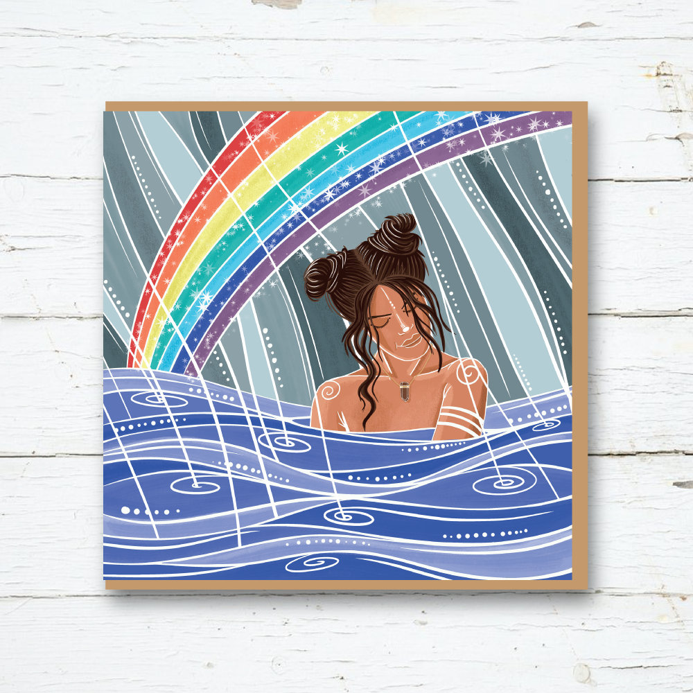 Cornwall Studios - Sea Swimming Rainbow Greetings Card