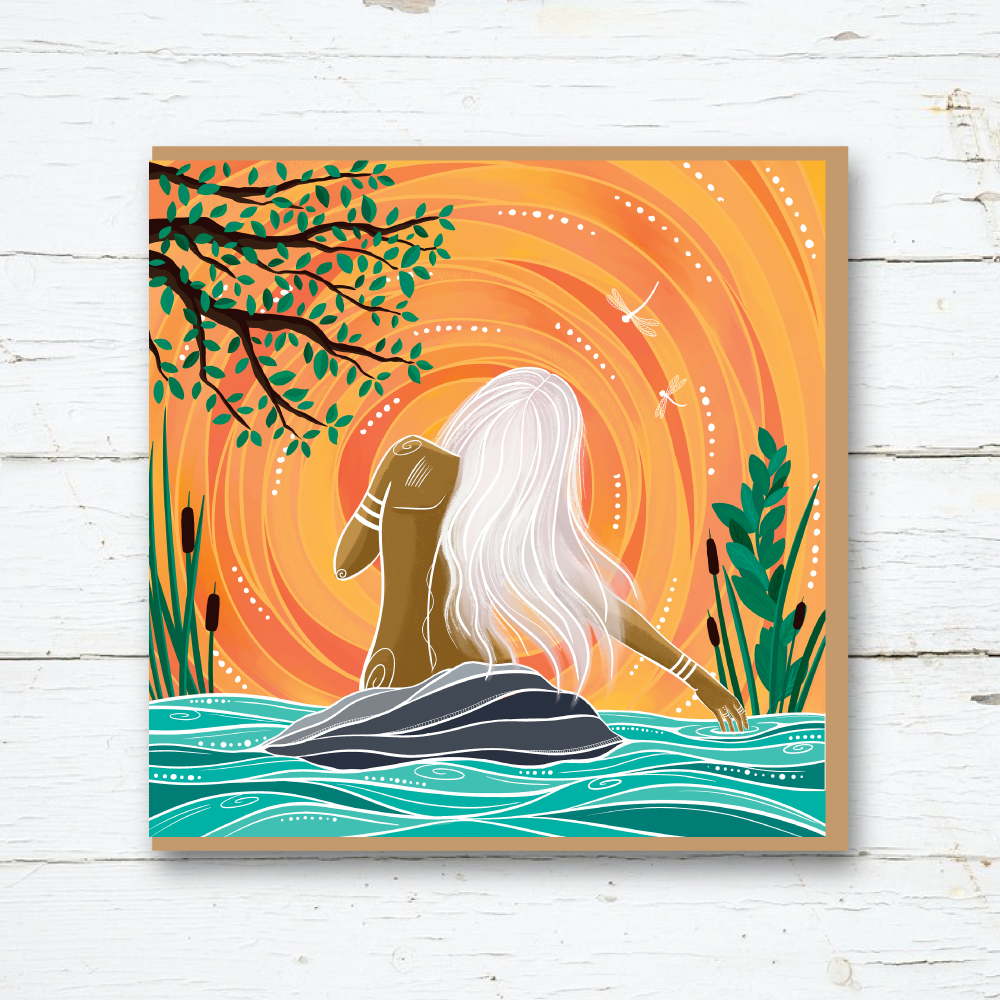 Cornwall Studios Summer Solstice Morning Swim Greetings Card