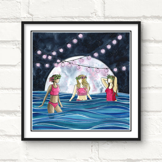 Summer Solstice Swim Giclee Art Print
