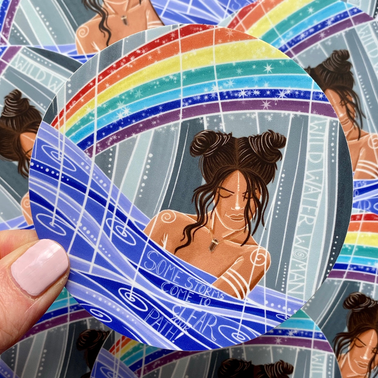 Cornwall Studios Wild Water Woman Clear Your Path Rainbow Sticker